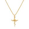 LADYGD Cross Necklace for Women 14K Gold Plated Birth Flower Necklaces Rope Cross Pendant Fashion Gold Jewelry Birthday Gifts 12 Month 19.5" Morning Glory view 1