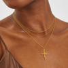 LADYGD Cross Necklace for Women 14K Gold Plated Birth Flower Necklaces Rope Cross Pendant Fashion Gold Jewelry Birthday Gifts 12 Month 19.5" Morning Glory view 3