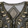 Women 1920S Shawl With Tassels Beaded Fringe Sheer Mesh Wraps Flapper Cover Up royal blue one size view 4