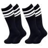 Sarfel Boys & Girls Unisex Kids Knee-High Striped Tube Socks, 4 Count, Black & White, S & M, 3-6 Years view 4