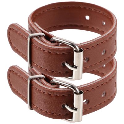 Garneck Kids Scooter Bike Basket Straps Wicker Basket Replacement Straps Adjustable Leather Children Scooter Basket Strap Bike Basket Belts, Brown Kids Bike