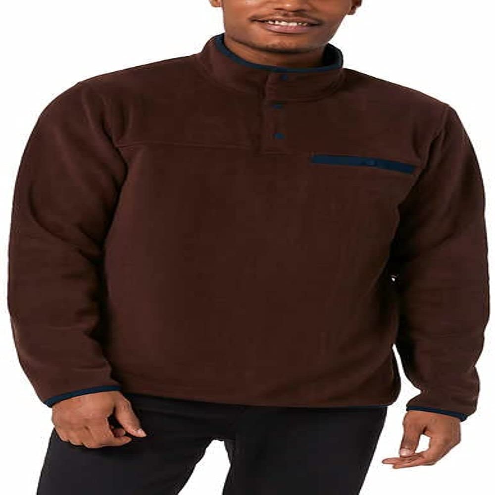 32 DEGREES Mens Quarter Snap Long Sleeve Pullover (L, Red)