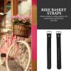 Wicker Basket Replacement Straps, Quick Release Bike Bicycle Basket Leather Replacement Straps Adjustable Basket Belts for Bikes Scooters Decor, Black view 3