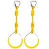 Swing Ninja Ring Indoor Outdoor Backyard PlaySet Fitness Gymnastic Training Equipment, 2 Pack Yellow Hanging Jungle Gym Fist Trapeze Monkey Bars Climbing Ring Ninja Warrior Obstacle Course Attachments view 1