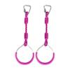 Swing Gymnastic Ring Warrior Obstacle Course Slackline Climb Trapeze Fist Training Equipment, 2 Purple Ninja Monkey Bar Hang Jungle Fist Workout Outdoor Indoor Home Gym Backyard Playground Play Sets view 1