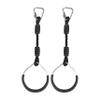 Hanging Ninja Gymnastic Ring Swing Monkey Bar Climbing Bar Jungle Fist For Outdoor Indoor Backyard Activities, 2 Pack Black Obstacle Course Rings Workout Playground Training Equipment Trapeze Play Set view 1