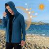 Corna Men's UPF 50+ Sun Protection Hoodie Lightweight Fishing Shirts for Men Long Sleeve UV Protection Outdoors Hiking Running(Dark Blue,2XL view 3