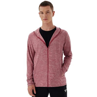 Corna Men's UPF 50+ Sun Protection Hoodie Lightweight Fishing Shirts for Men Long Sleeve UV Protection Outdoors Hiking Running(Dark Red,XL)