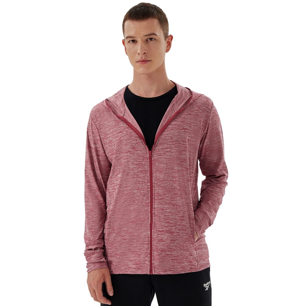 Corna Men's UPF 50+ Sun Protection Hoodie Lightweight Fishing Shirts for Men Long Sleeve UV Protection Outdoors Hiking Running(Dark Red,XL)