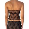 NUFIWI Women Lace Trim Strapless Tube Top Y2k Off Shoulder Backless Bandeau Top Knitted Aesthetic Crop Tank Top(Mesh Lace Black,Small) view 3