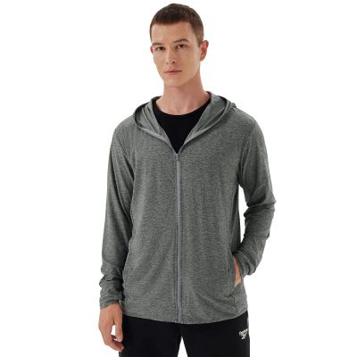 Corna Men's UPF 50+ UV Full Zip Sun Protection Hoodie Jacket with Thumb Holes Cooling Lightweight Fishing Hiking Cooling ShirtsDark Gray,M