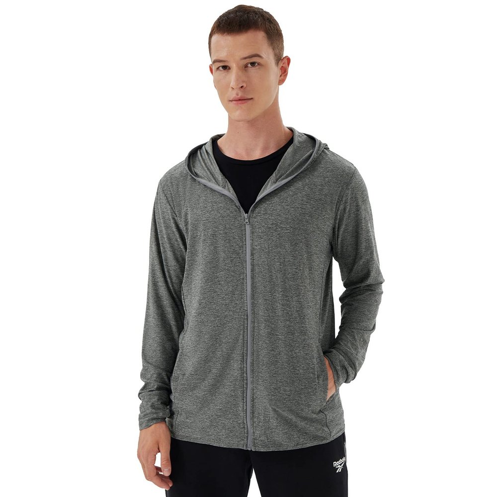 Corna Men's UPF 50+ UV Full Zip Sun Protection Hoodie Jacket with Thumb Holes Cooling Lightweight Fishing Hiking Cooling ShirtsDark Gray,M