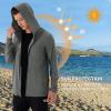 Corna Men's UPF 50+ UV Full Zip Sun Protection Hoodie Jacket with Thumb Holes Cooling Lightweight Fishing Hiking Cooling ShirtsDark Gray,M view 3