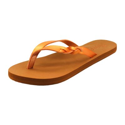 SERENITY, THONG W/OUTSIDE STRAP WOVEN, ORANGE/TAN, 6 M US
