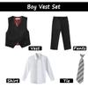 KEYWANTS Boys Suit for Kids Formal Black Tuxedo Suits Vest and Pants Set Toddler Boy Dress Clothes for Wedding Size 7 view 2