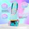 LIKU Quad Roller Skates for Girl and Women with All Wheel Light Up,Indoor/Outdoor Lace-Up Fun Illuminating Roller Skate for Kid (Purple, J12-J13) view 3