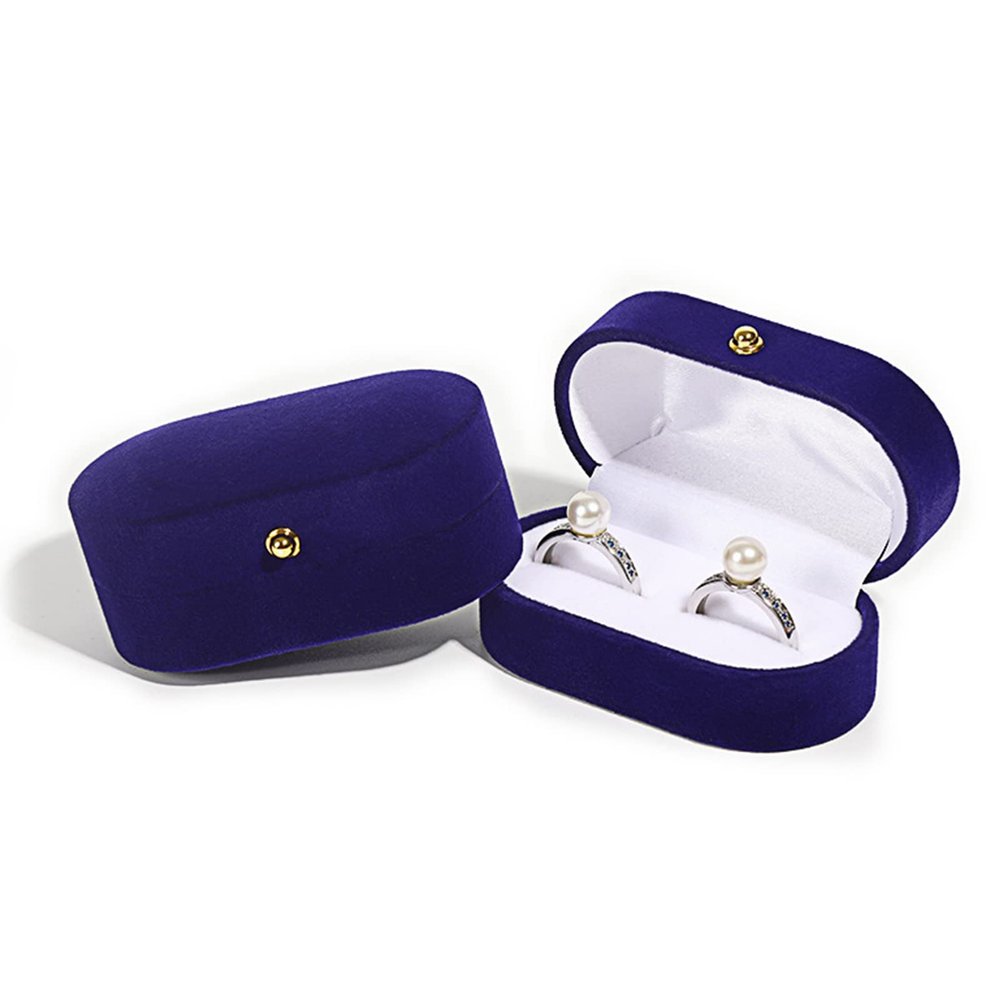 wanshi Ring Jewelry Display Organizer Box Simple and Elegant Velvet Case for Wedding Ceremony Anniversary