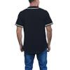 BAICAIYU Men's Baseball Jersey Sports Softball Shirt Short Sleeve Club Casual Wear Fashion Button V-Neck Wide Stripe (Black,S,Small) view 3