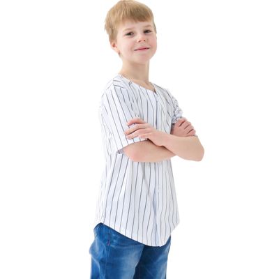 BAICAIYU Kids Baseball Jersey Solid Button Down Shirts Sports Uniform for Boy Gril Softball Stripe