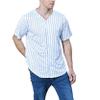 BAICAIYU Men's Baseball Jersey Sports Stripe Softball Shirt Short Sleeve Club Casual Fashion Button V-Neck (Stripe,XXL,XX-Large) view 3