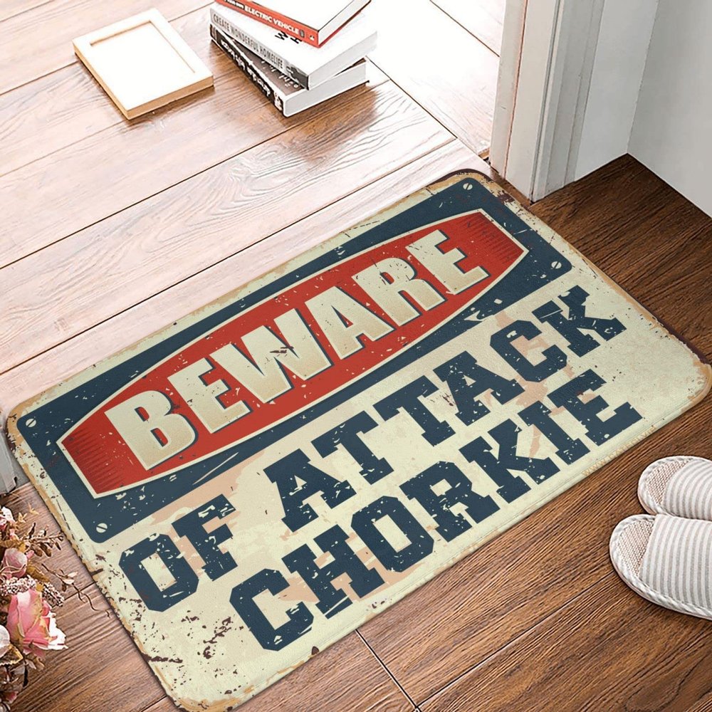 Abipuir Decor for Man Cave Beware of Attack Chorkie Rug Fun Stuff Camper Decor (Size : 40X60CM)