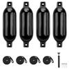 KEMIMOTO Boat Fenders Boat Bumpers for 15-35ft Boat, 4 Pack Inflatable Boat Fenders Bumpers with 4 Ropes, Boat Bumpers for Docking, Black view 1