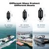 KEMIMOTO Boat Fenders Boat Bumpers for 15-35ft Boat, 4 Pack Inflatable Boat Fenders Bumpers with 4 Ropes, Boat Bumpers for Docking, Black view 3
