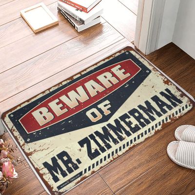 Abipuir Outside Mats for Front Door Beware of Mr. Zimmerman Doormat Man Cave Accessories House Mats Outdoor Funny (Size : 40X60CM)