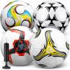 Tradder 4 Pack Soccer Balls with Pump Size 3 4 5 Deflated Soccer Balls for Outdoor Indoor League Game Sport Practice Training Gift for Kids Youth Teens Adult(Mixed Style,Size 5) view 1