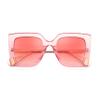 FEISEDY Sunglasses Womens Trendy, Oversized Square Shades, Pearl Inlay Cat Eye Frame UV400 Protection B2625,Clear Pink/Gradient Pink view 4