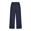 QWENTMTNTY Plus Size Capris Pants for Women Cotton Linen Wide Leg Casual Summer Comfy High Waisted Loose Crop Pants Pockets view 4