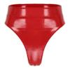 Hedmy Women's Metallic High Waisted Booty Shorts Shiny Cheeky Dance Festival Rave Bottoms Boyshorts Buckle Red A X-Large view 4