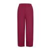 QWENTMTNTY Plus Size Capris Pants for Women Cotton Linen Wide Leg Casual Summer Comfy High Waisted Loose Crop Pants Pockets view 4