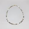 4mm White Pearls Hematite Gray Stone Necklace For Women Delicate Casual Trendy Jewelry 18 Inch view 3