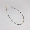 4mm White Pearls Hematite Gray Stone Necklace For Women Delicate Casual Trendy Jewelry 18 Inch view 4