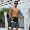Arcweg Mens Swim Trunks with Compression Liner 9 Men Beach Board 2 in 1 Bathing Suit with Zipper Pockets, Quick Dry Black Gray view 2
