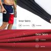 Arcweg Mens Swim Trunks with Compression Liner 9 inch 2 in 1 Shorts Big and Tall,Quick Dry, Dark Blue Red view 4
