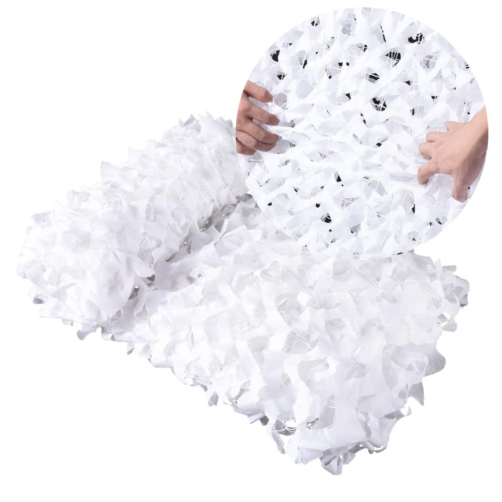 Snow Camo Netting, White Camouflage Net, 2x3m, 3x4m, 5x6m, 6x8m, 5x10m Hunting Military Net Indoor Outdoor Decoration Garden Pergola Camping Gazebo, Shade Net, Car Cover (Size : 3x3m/9.8x9.8ft)