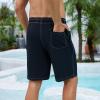 Arcweg Mens Swim Trunks with Compression Liner 9 inch 2 in 1 Shorts Big and Tall,Quick Dry, Black view 3