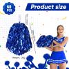60 Pcs Cheerleading Pom Poms Cheer Pompoms Metallic Foil Pompoms with Plastic Handles for Cheering Squad Team Spirited Sports Dance(Blue) view 2