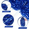 60 Pcs Cheerleading Pom Poms Cheer Pompoms Metallic Foil Pompoms with Plastic Handles for Cheering Squad Team Spirited Sports Dance(Blue) view 3