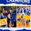 60 Pcs Cheerleading Pom Poms Cheer Pompoms Metallic Foil Pompoms with Plastic Handles for Cheering Squad Team Spirited Sports Dance(Blue) view 4