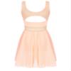 TiaoBug Women's Lyrical Dance Dress Asymmetric Chiffon Skirted Ballet Gymnastics Leotard Dress Pink X-Large view 4