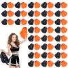 60 Pcs Cheerleading Pom Poms Cheer Pompoms Metallic Foil Pompoms with Plastic Handles for Cheering Squad Team Spirited Sports Dance(Black, Orange) view 1