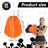 60 Pcs Cheerleading Pom Poms Cheer Pompoms Metallic Foil Pompoms with Plastic Handles for Cheering Squad Team Spirited Sports Dance(Black, Orange) view 2