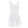 TiaoBug Women's Lyrical Dance Dress Asymmetric Chiffon Skirted Ballet Gymnastics Leotard Dress White Small view 4