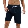 Arcweg Mens Swim Trunks with Compression Liner 9 inch 2 in 1 Shorts Big and Tall,Quick Dry, Black view 1