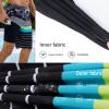 Arcweg Mens Swim Trunks with Compression Liner 9 inch 2 in 1 Shorts Big and Tall,Quick Dry, Black Stripe Printing view 4