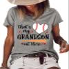 That's My Grandson Out There Baseball Shirt Baseball is My Favorite Season Shirt Tops Baseball Softball Lover Tee Tshirts Baseball Mom T Shirt Grey view 1