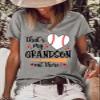 That's My Grandson Out There Baseball Shirt Baseball is My Favorite Season Shirt Tops Baseball Softball Lover Tee Tshirts Baseball Mom T Shirt Grey view 2